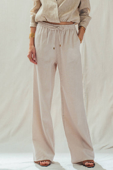 Elodie Linen Blend Wide Leg Pants