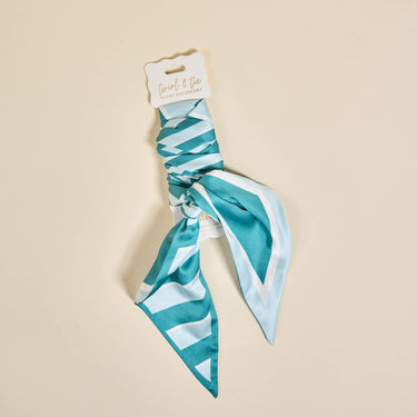 Twirl & Tie Scarf Accessory–Sicily Stripes Teal