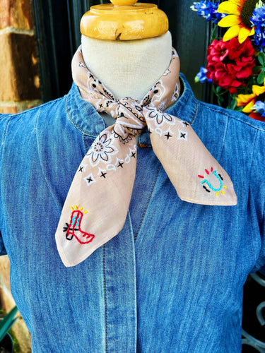 Embroidered Lucky Boots Bandana by Pradera