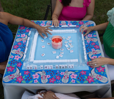 Blue Cowboy Boot Mahjong Mat