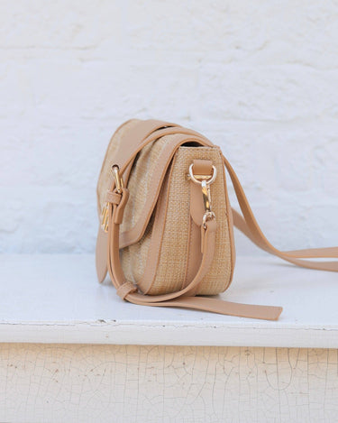 Griffin Crossbody Bag Woven Tan