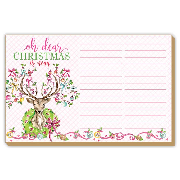 Oh Dear Christmas is Near Reindeer Luxe Large Notepad