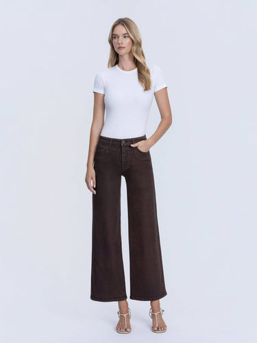 Ginger High Rise Coated Wide Leg Jeans by Flying Monkey