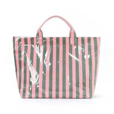 Ivey Large Striped Vinyl Tote Bags