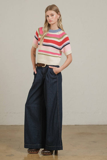 Lyra Chunky Knit Short Sleeve Sweater