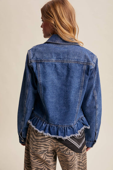 Bernadette Ruffled Hem Denim Jacket