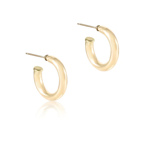 Round Gold 1" Post Hoop-4mm-smooth