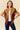 Delilah Camel Studded Fringed Shrug