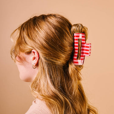 Peppermint Stripes-Claw Clip