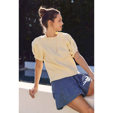 Betty Puff Short Sleeve Cotton Sweater (multiple colors)