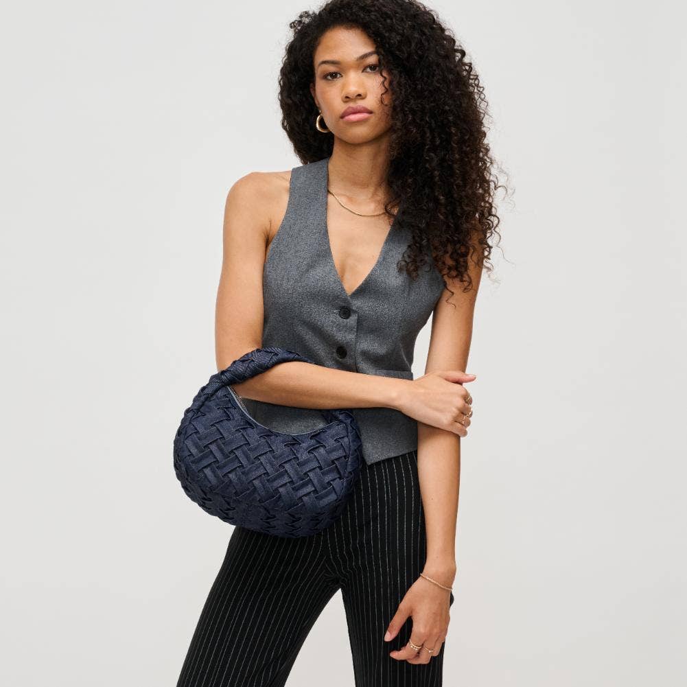 Noreen Woven Clutch: Denim