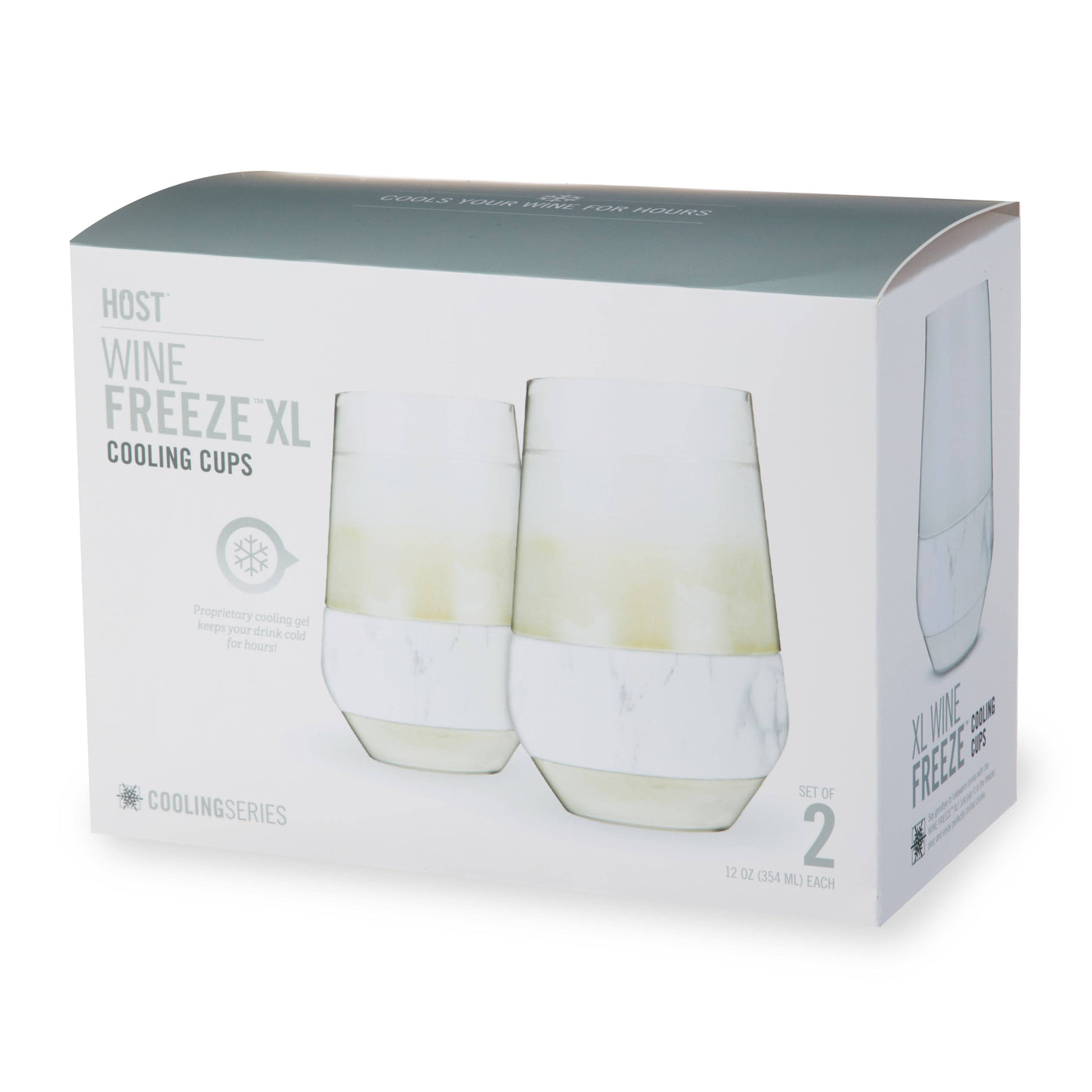 Wine Freeze XL Cooling Cups (Set of 2) in Marble