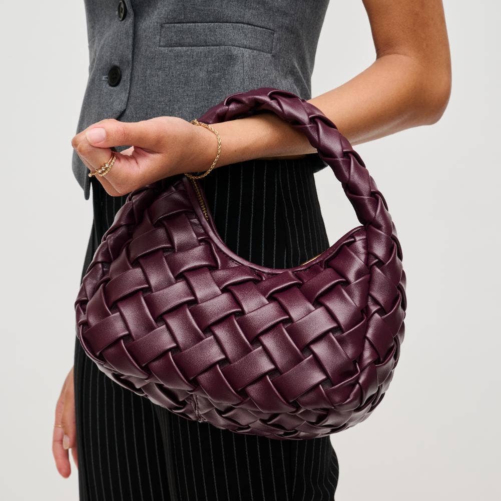 Noreen Woven Clutch: Wine