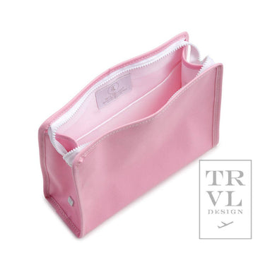 Roadie Large - Bunny Toile Pink Zip Pouch