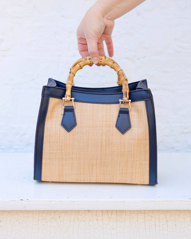 Kennedy Tote Natural- Navy