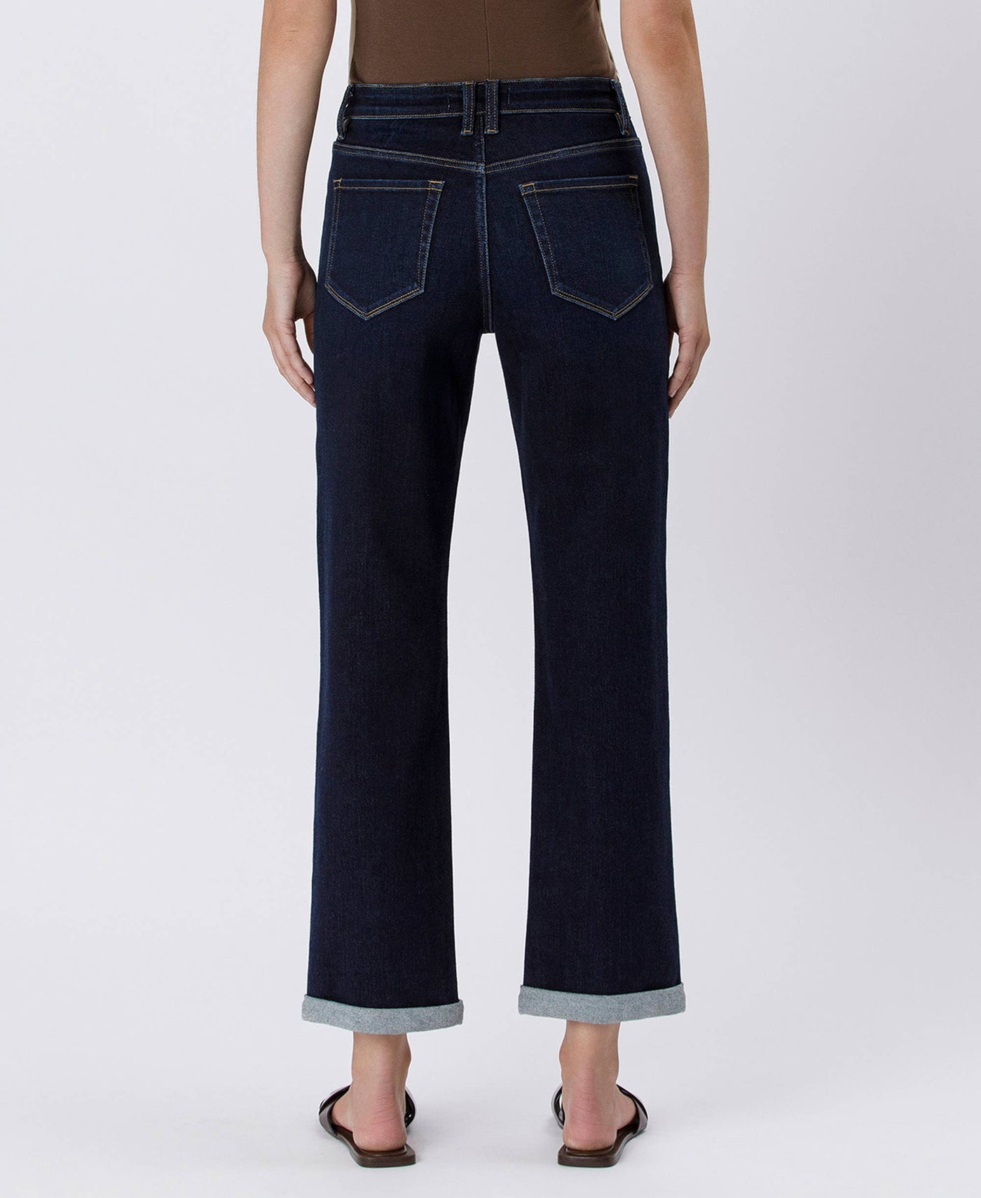 Lola HIGH RISE CUFFED CROP STRAIGHT JEANS