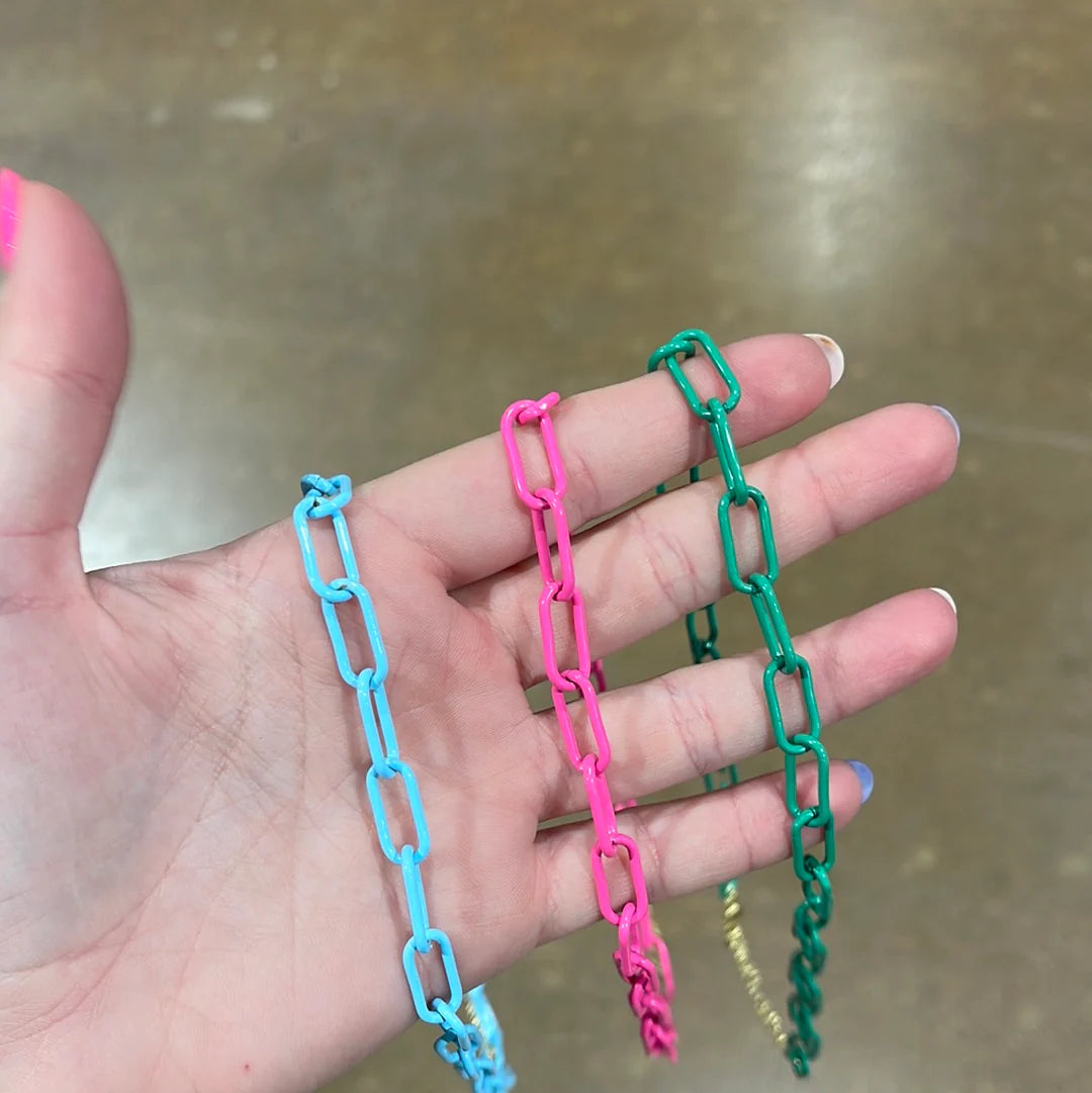 Bright Paperclip Chain Necklace (Various Colors)