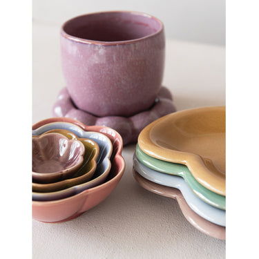 Stoneware Flower Prep Bowl Set