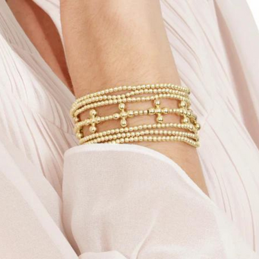 Signature Cross Gold Sincerity Pattern 2.5mm Bead Bracelet CLASSIC BEADED SIGNATURE CROSS GOLD