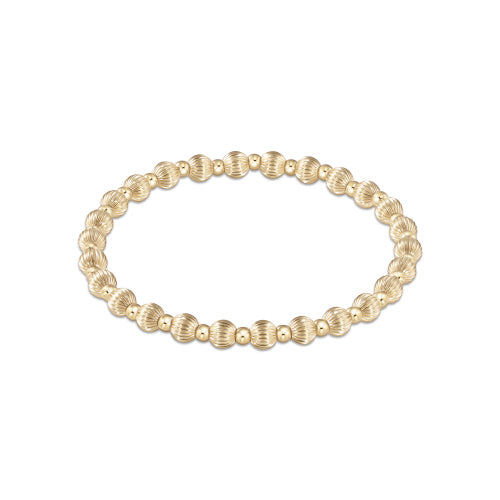 Dignity Grateful  Pattern 5mm Bead Bracelet in Gold