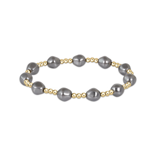 enewton Extends - Admire Gold 3mm Bead Bracelet - Pearl - Dark Grey