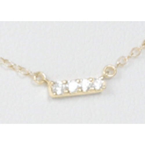 14kt Gold and Diamond Significance Bar Necklace - Four