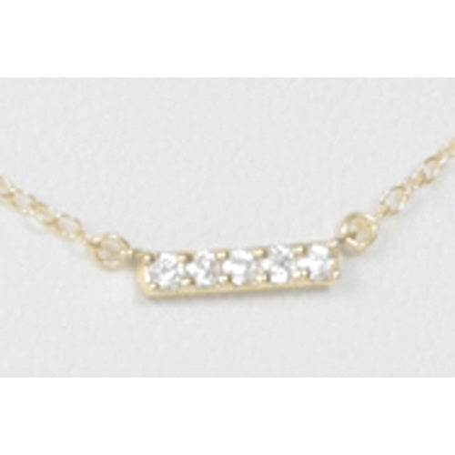 14kt Gold and Diamond Significance Bar Necklace - FIVE