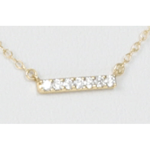 14kt Gold and Diamond Significance Bar Necklace - Seven