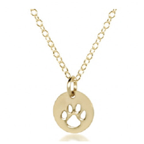 EGIRL 14" NECKLACE GOLD - PAW PRINT SMALL GOLD DISC