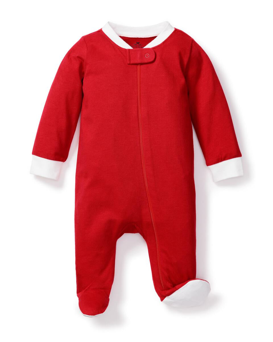 Red with White Piping Knit Onesie