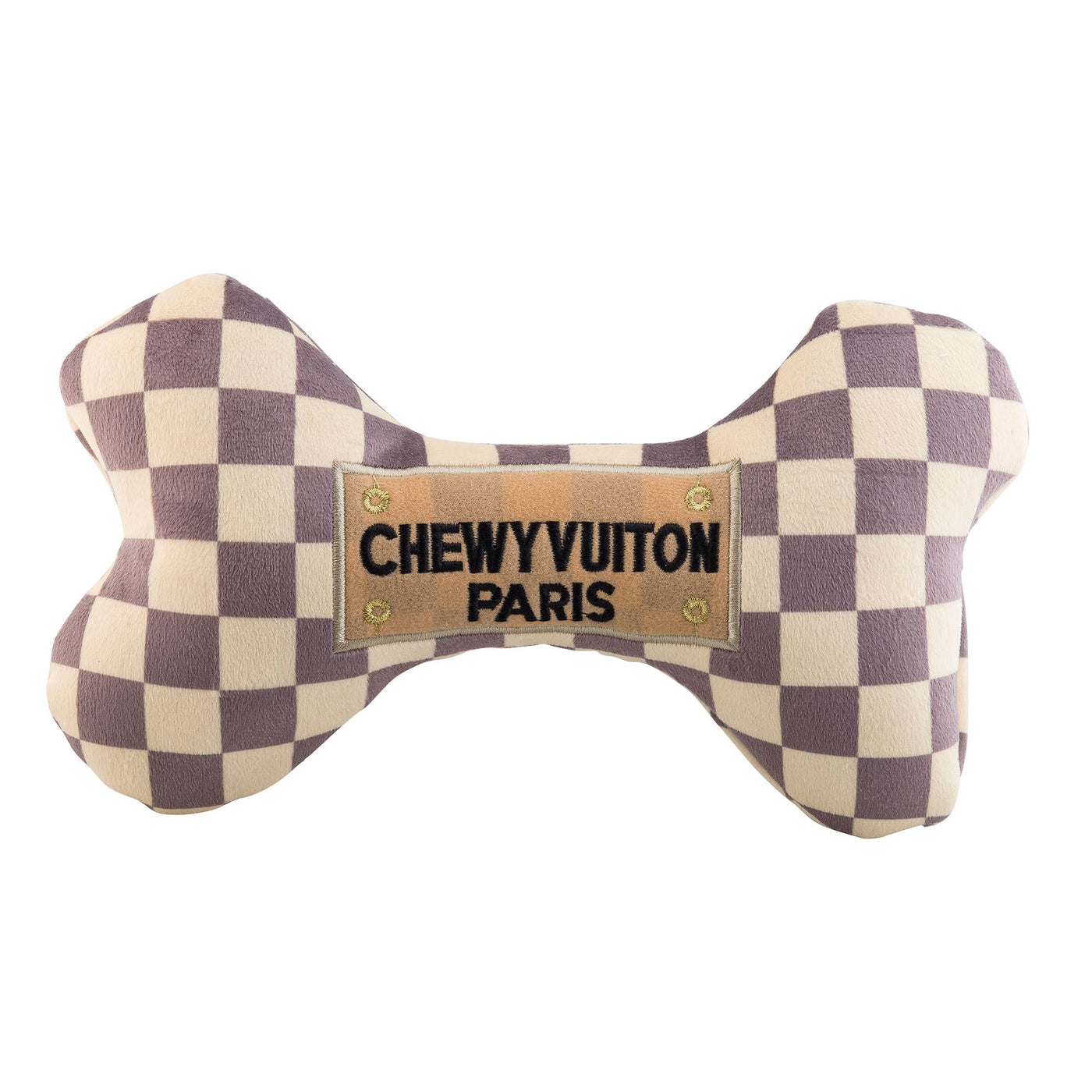 Checker Chewy Vuiton Bones Dog Toy