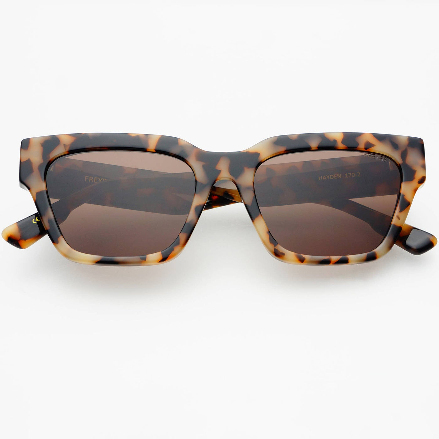 Hayden Acetate Unisex Rectangular Sunglasses: Milky Tortoise