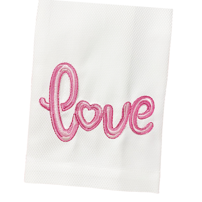Love "Balloon Script" Pique Guest Towel