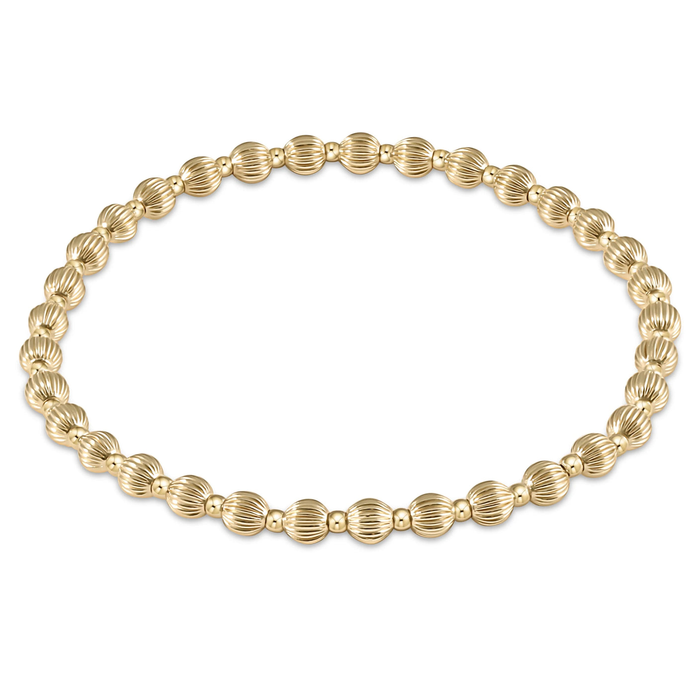 Dignity Grateful  Pattern 4mm Bead Bracelet in Gold