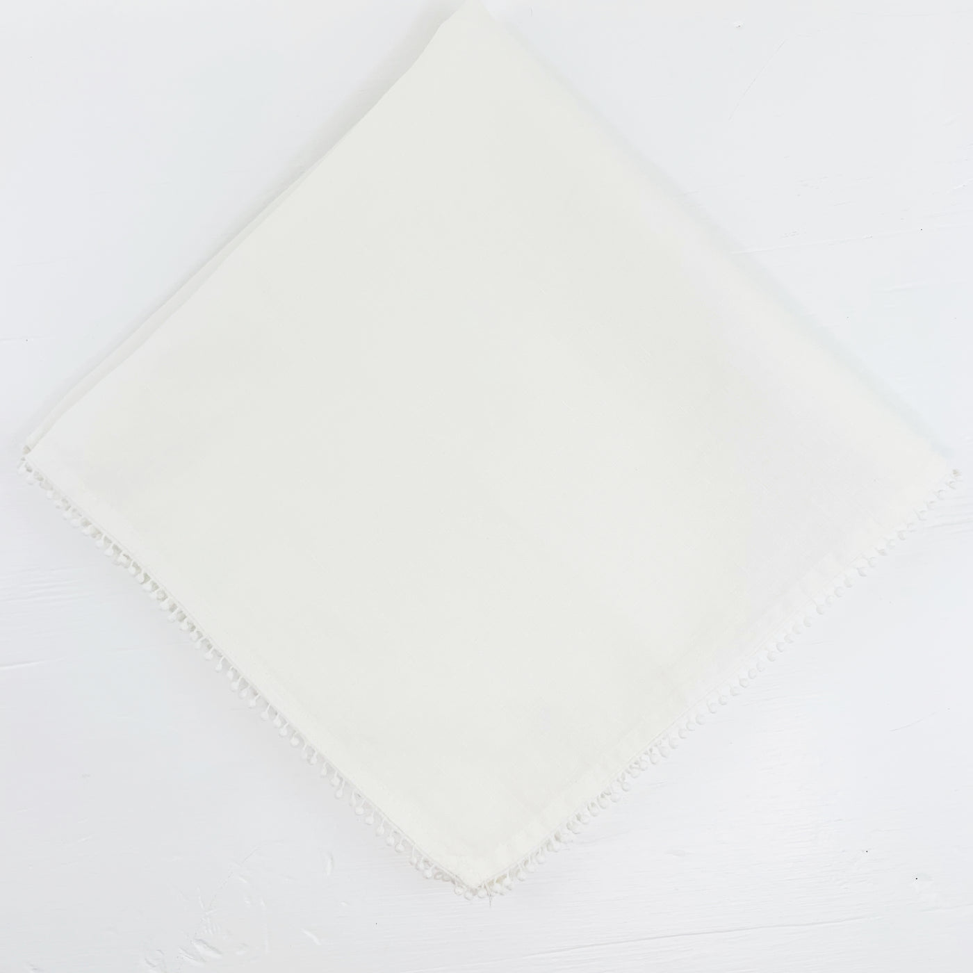 Stone Washed Linen Napkin with Pom Pom Edge