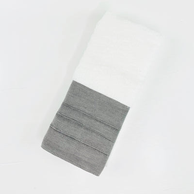 Terry Cloth Hand Towel with Linen Border