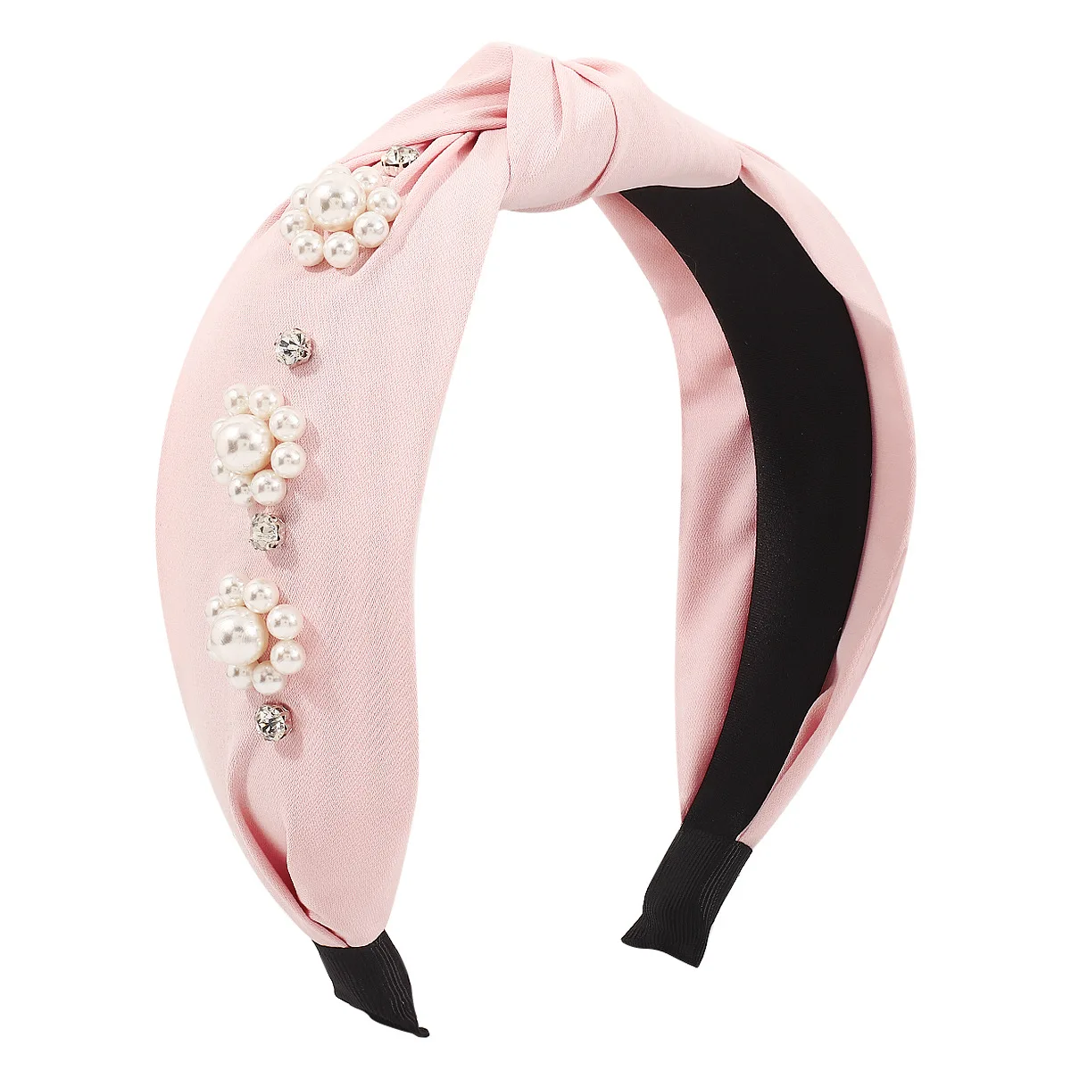 Headband Jeweled with Pearls- Pink