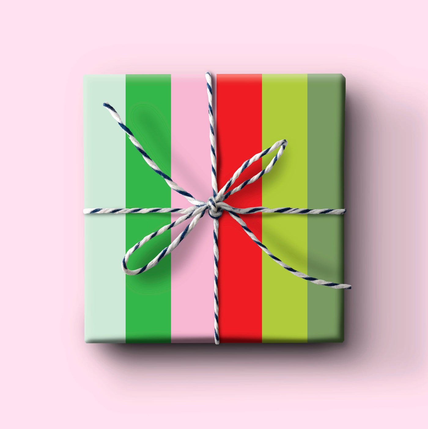 Holiday Wrapping Paper - Holiday Pink Stripe
