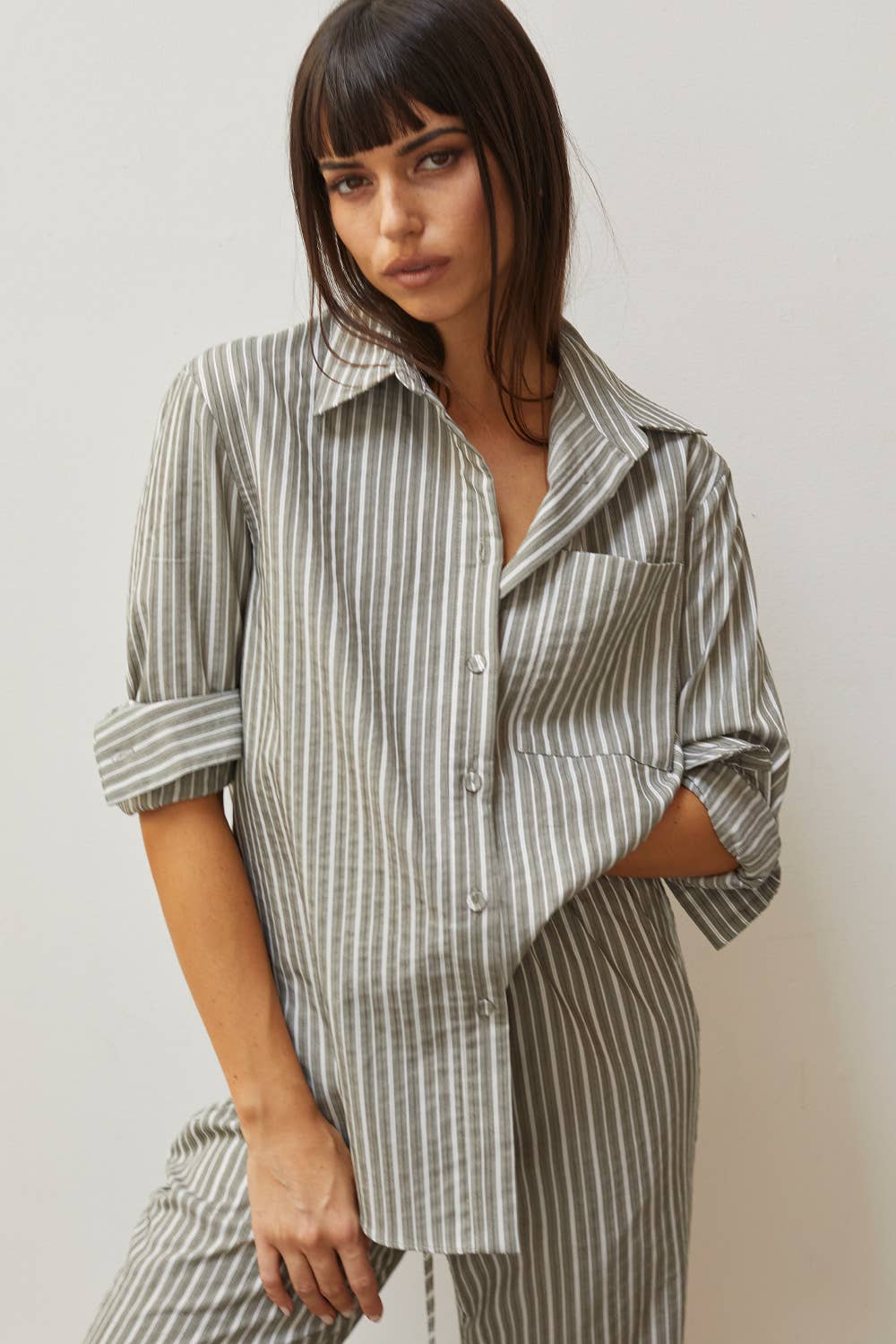 Jia Striped Shirt PJ Set