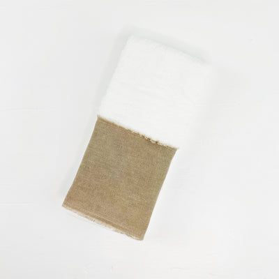 Terry Cloth Hand Towel with Linen Border