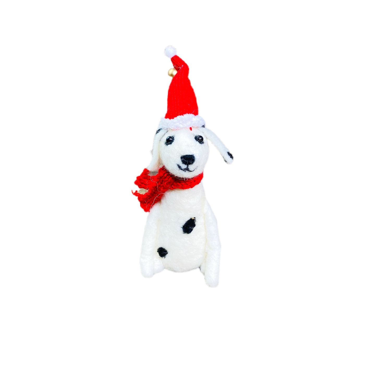 Christmas Whimsical Dog With Santa Hat