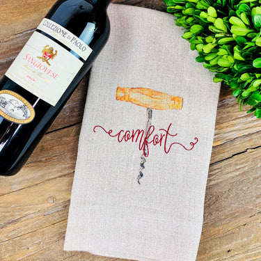 Linen Cork Screw Guest Towel