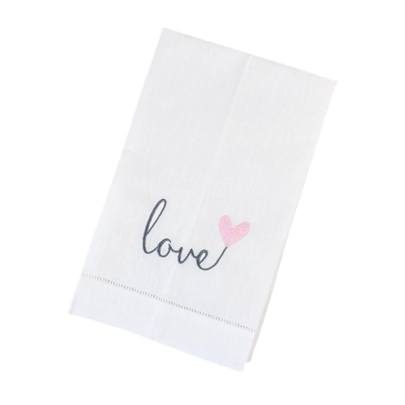 Love Heart Balloon Hemstitched Guest Towel