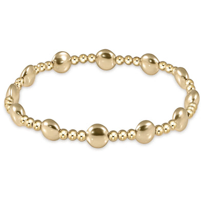 Honesty Gold Sincerity Pattern 6mm Bead Bracelet