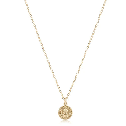 16" Necklace Gold - Blessing Large Gold Disc