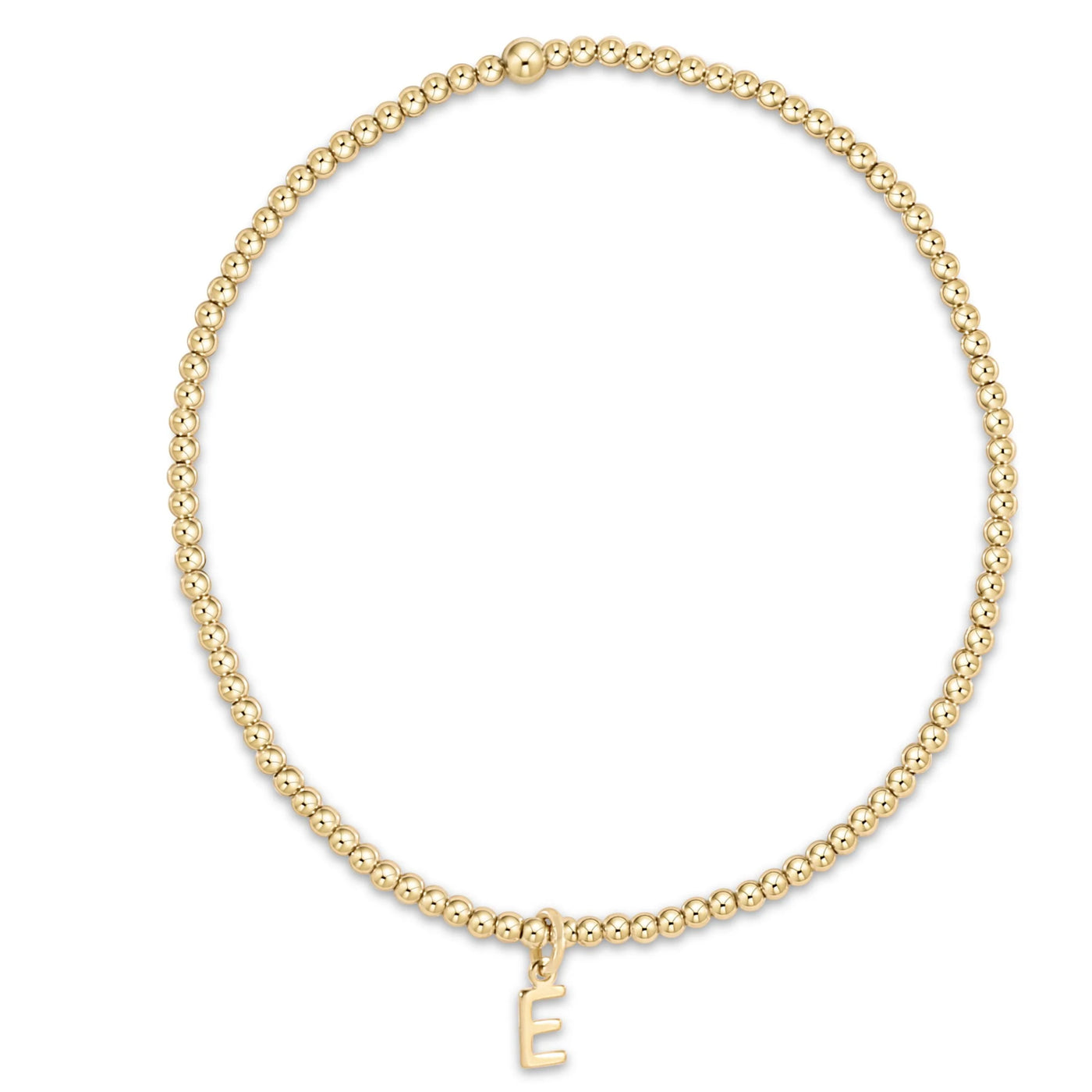 Classic Gold 2mm Initial Charm Beaded Bracelets- RESPECT