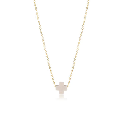 16" Necklace GOLD - Signature Cross ONYX