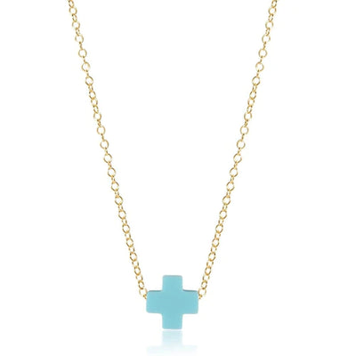 16" Necklace GOLD - Signature Cross ONYX