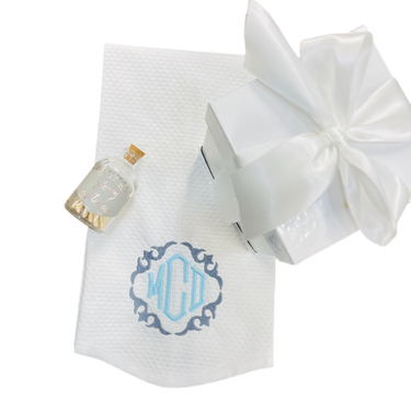Scalloped Edge Swiss Pique Cotton Guest Towel