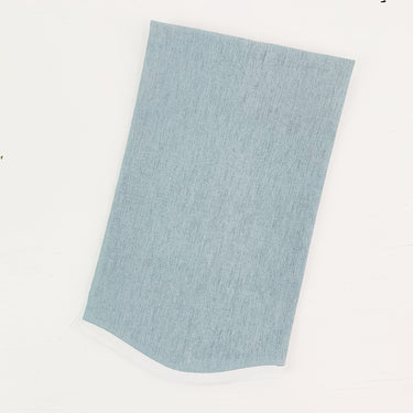 Scalloped Edge Linen Guest Towel With White Trim